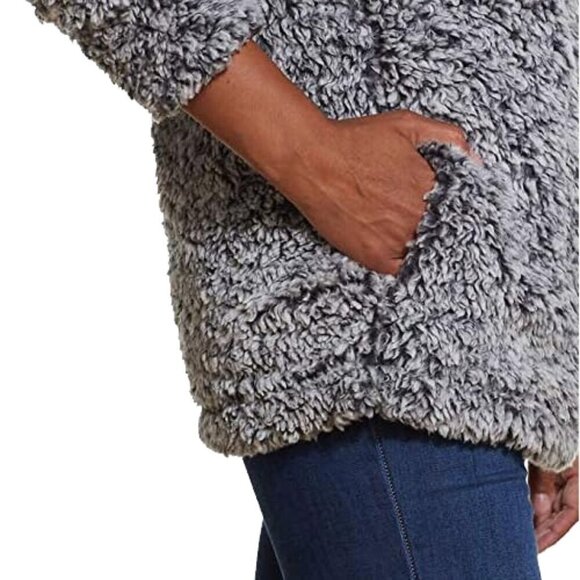 Weatherproof Vintage Ladies' Cozy Sherpa Teddybear Pullover Jacket in Granite XL - Picture 4 of 16